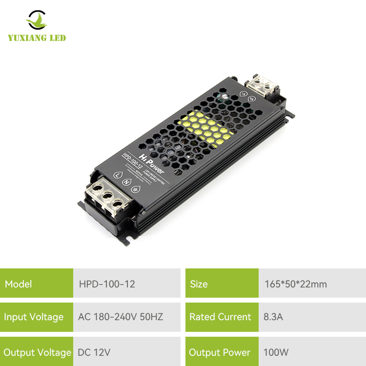 Fuente de alimentación de iluminación lineal LED de 12v y 100w