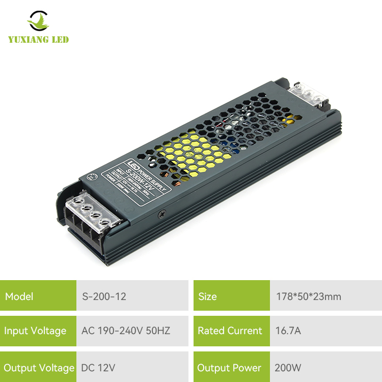 Fuente de alimentación de iluminación lineal de ahorro de energía LED de 12v 100w