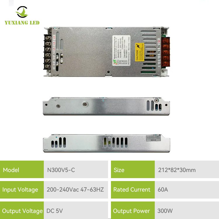 Fuente de alimentación de pantalla LED de 5V 60A 300W N300V5-C