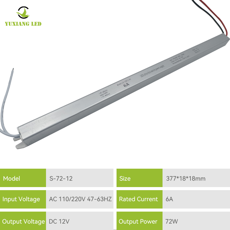 Fuente de alimentación LED ultradelgada 12v6a