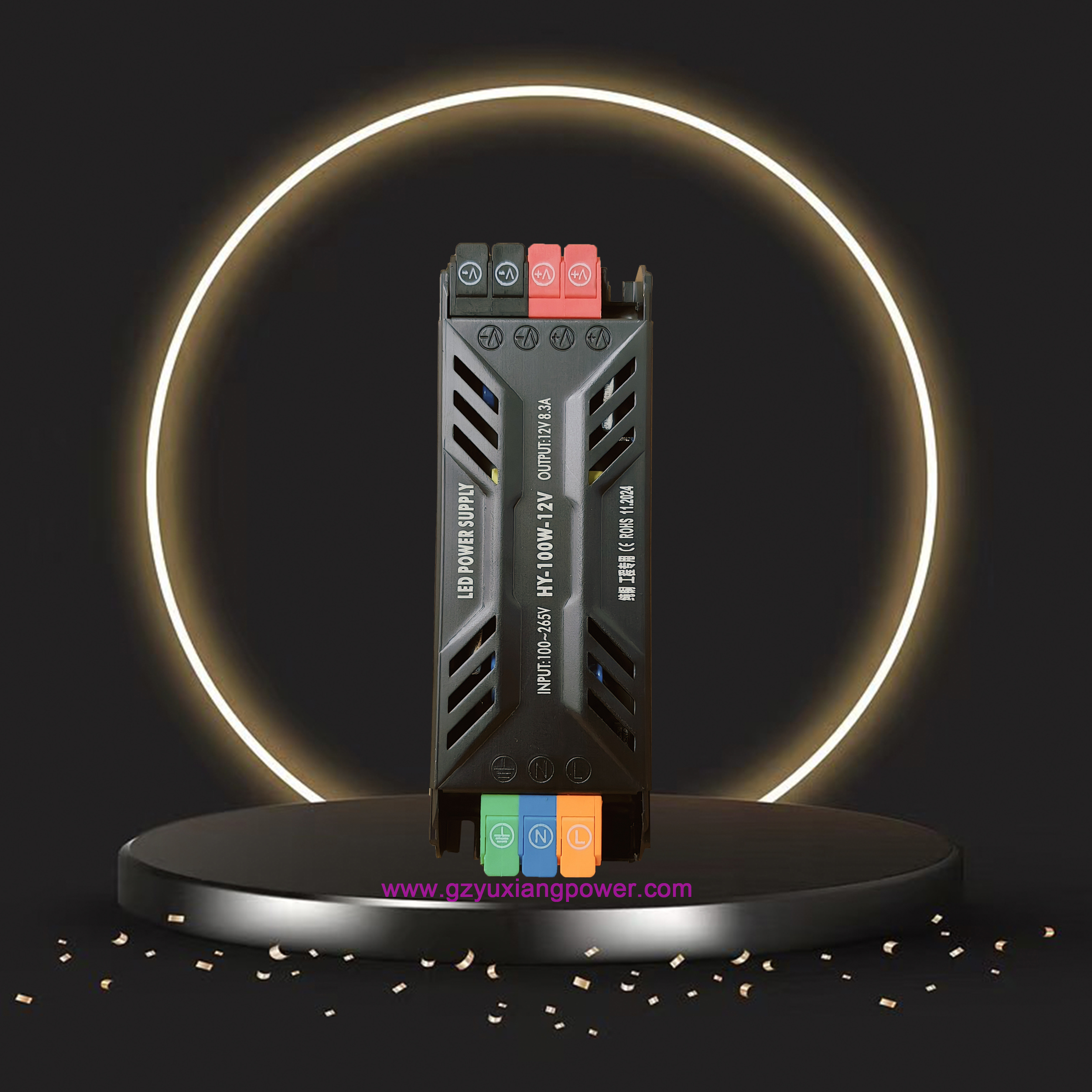 Fuente de alimentación conmutada delgada para publicidad con letras iluminadas LED de 12V/24V