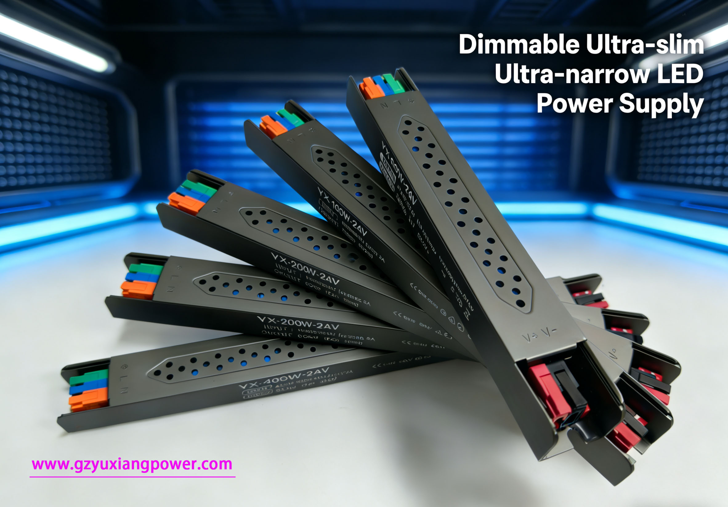 Fuente de alimentación LED de luz ajustable ultraestrecha de 24 V