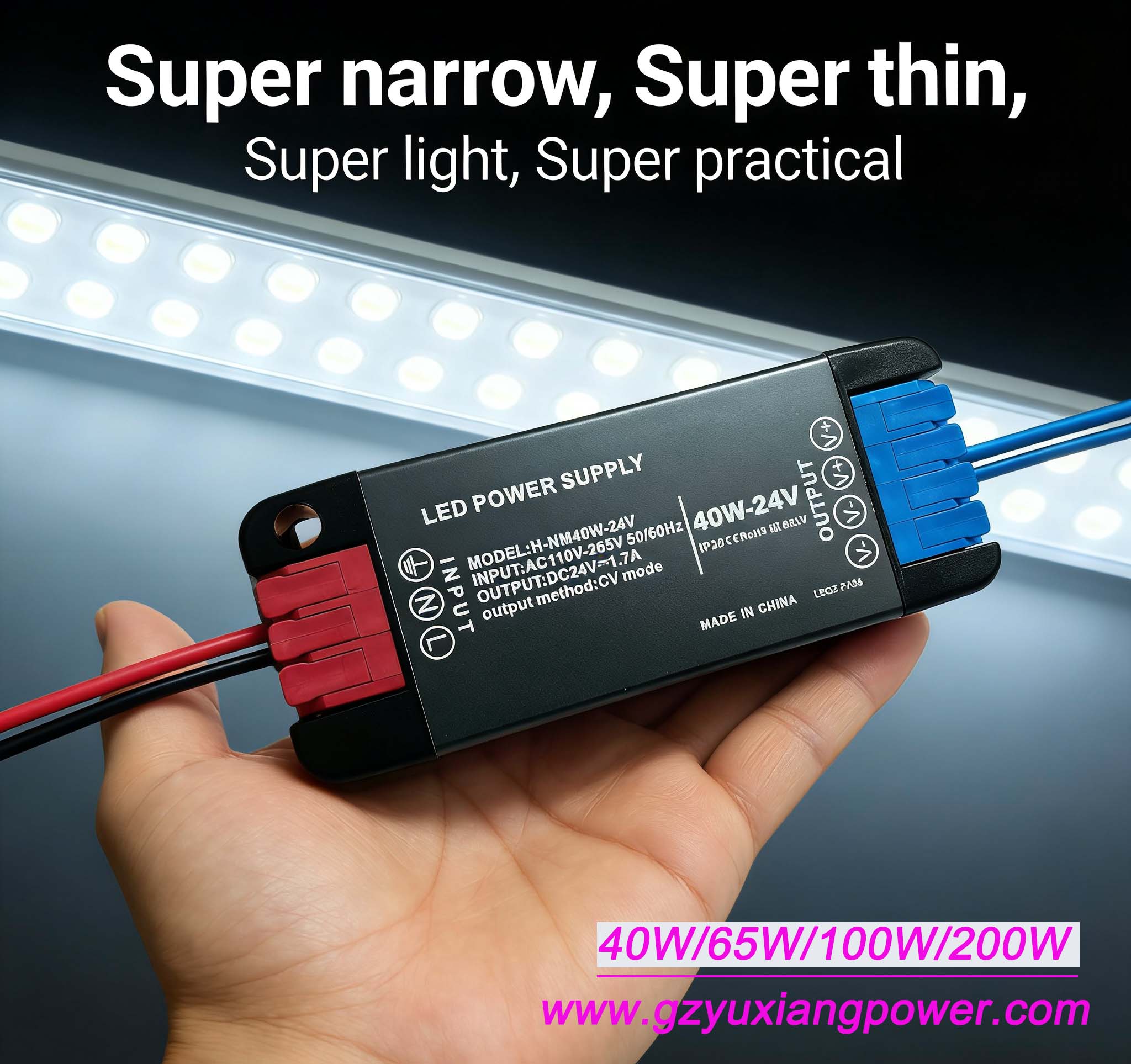 Mini fuente de alimentación de iluminación LED CC ultrafina de amplio rango de voltaje de 12V/24V, tamaño pequeño, alta potencia.