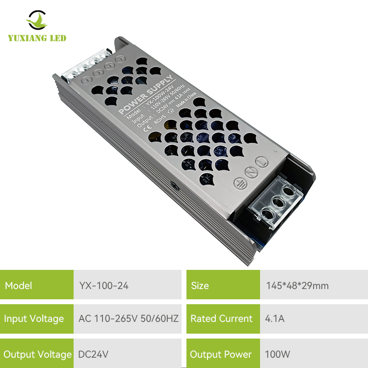 Fuente de alimentación de iluminación lineal LED de 24v y 100w