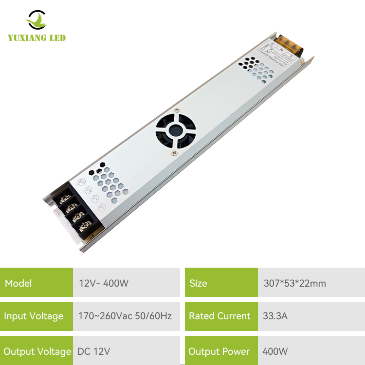 Fuente de alimentación LED ultrafina DC 12v 400w