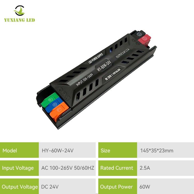 Fuente de alimentación LED semi-maceta ultrafina DC 24V 60W