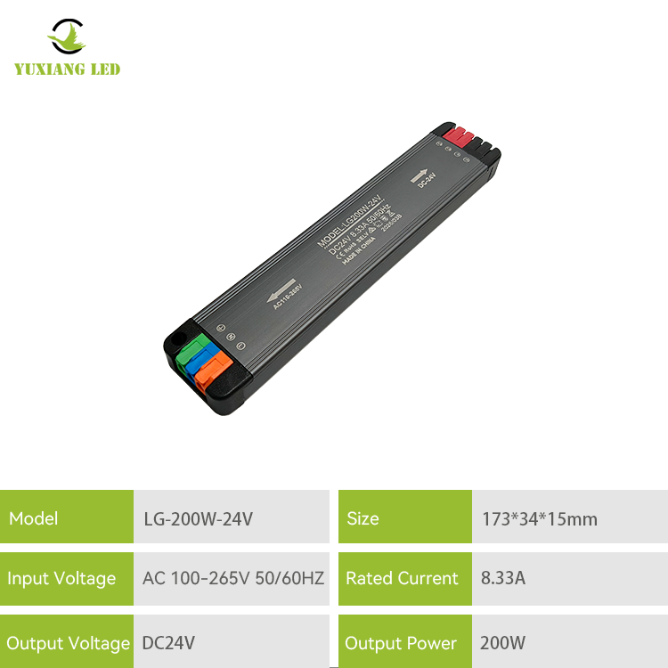 Fuente de alimentación LED súper delgada DC 24V200W