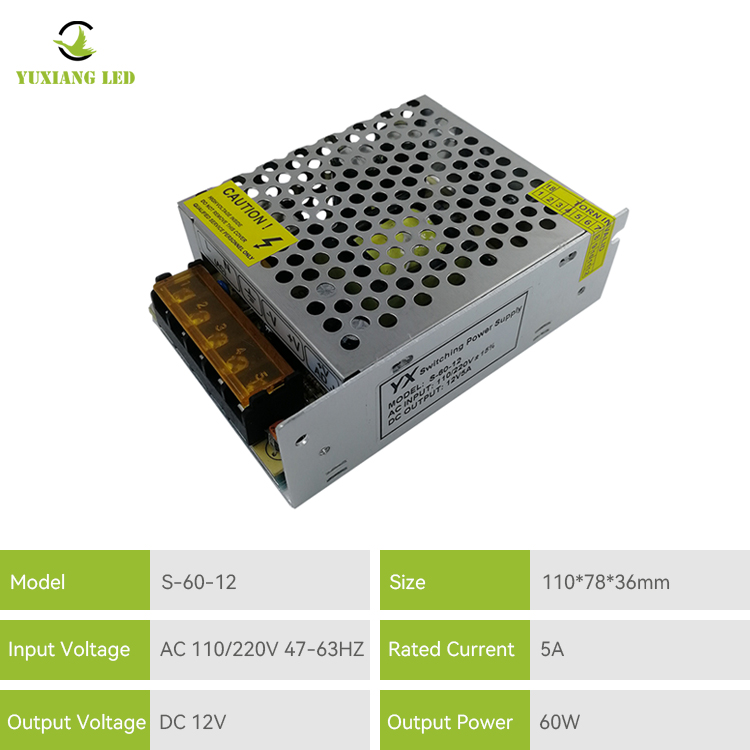 Fuente de alimentación conmutada Ip20 12v 5a