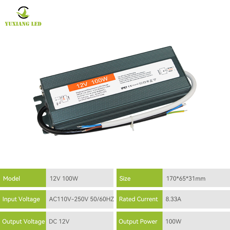 Fuente de alimentación llevada impermeable de la serie IP67 12v 100w A