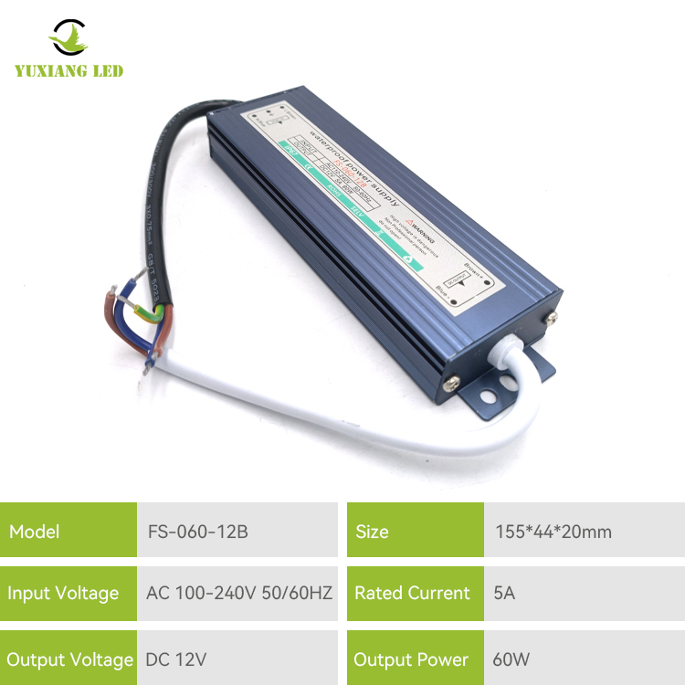 Fuente de alimentación llevada impermeable de la serie B de IP67 12v 60w