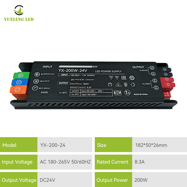 Fuente de alimentación de iluminación lineal LED LED 24v 200w