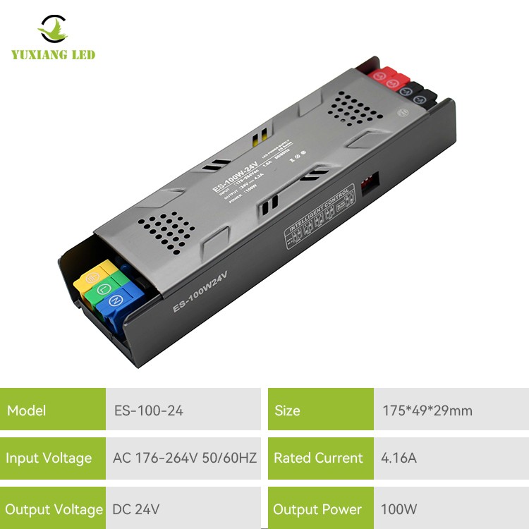 Fuente de alimentación lineal LED regulable semimaceta modelo ES 24V 100W