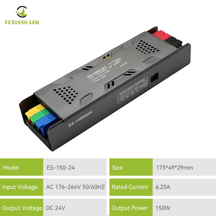 Fuente de alimentación lineal LED regulable semimaceta modelo ES 24V 150W