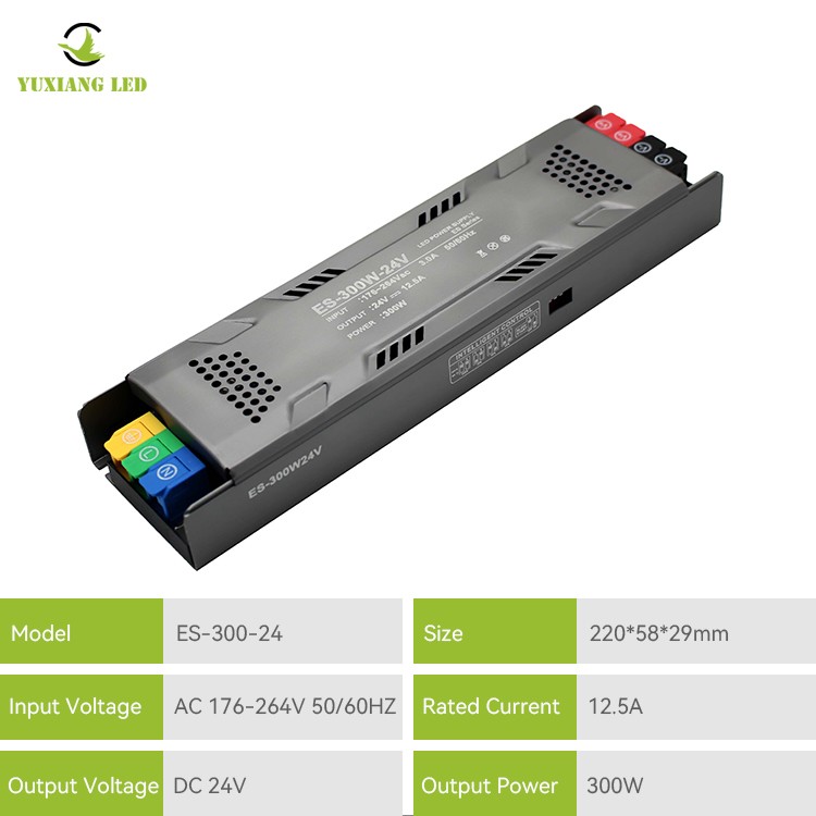Fuente de alimentación lineal LED regulable semimaceta modelo ES 24V 300W